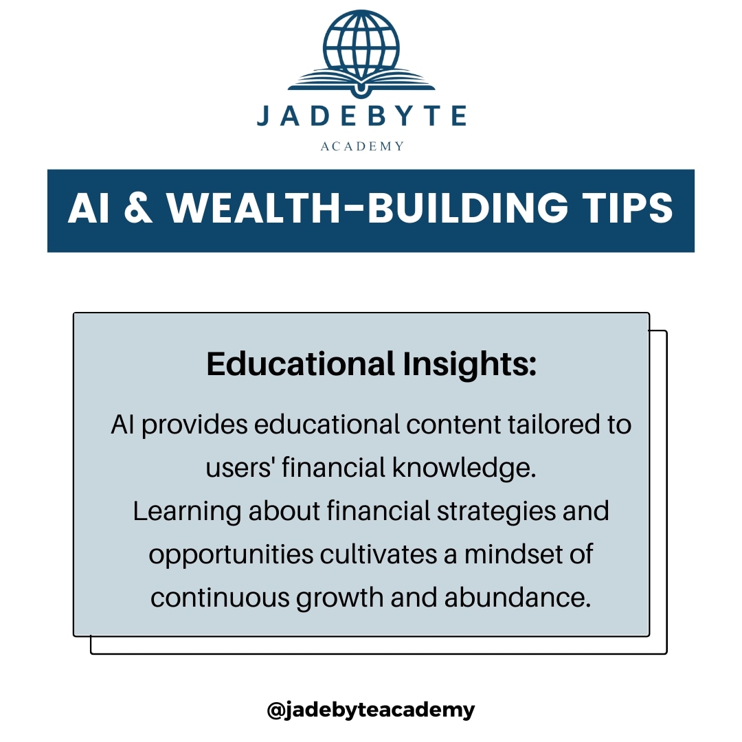 AI can provide substantial knowledge that can help you financially. Drafting out strategies, plans and create opportunities to help you thrive.

All you need to do now is to join our community with the link in the bio to begin your journey.

#AIAdvice #FinancialInsights