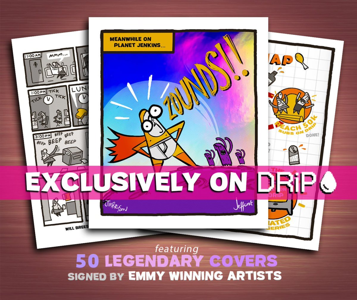 StudioNX's tweet image. BEHOLD THE TERRORS OF PLANET JENKINS!!!

While Breeson should be working he is busy daydreaming of stoopid space adventures for our next drop on @drip_haus 🚀

Post a GIF below of what silly adventures you like to dream of below for a chance to win a legendary in this weeks…