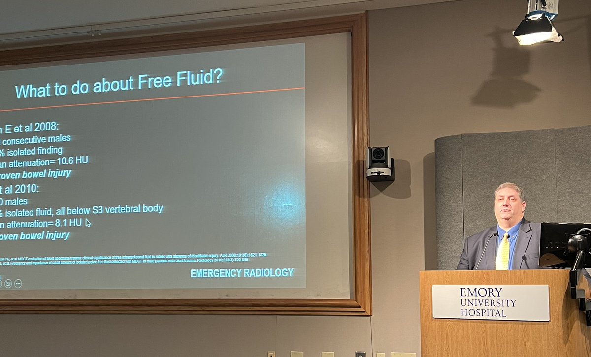 Great lecture by Dr. Scott Steenburg <a href="/Radiology911/">Scott D. Steenburg, MD, FASER</a> on Bowel &amp; Mesenteric Injuries that can be difficult to find and interpret imaging findings @EmoryRadiology <a href="/ERadSociety/">American Society of Emergency Radiology | ASER</a> #IAmERad #WeSaveLives