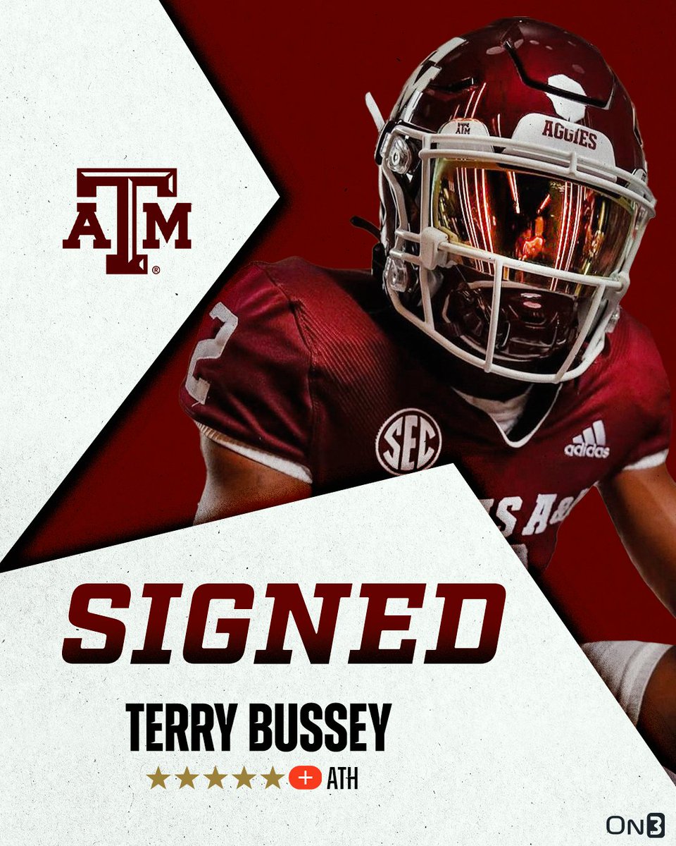 Five-Star Plus+ athlete Terry Bussey has signed with Texas A&M👍 on3.com/college/texas-…