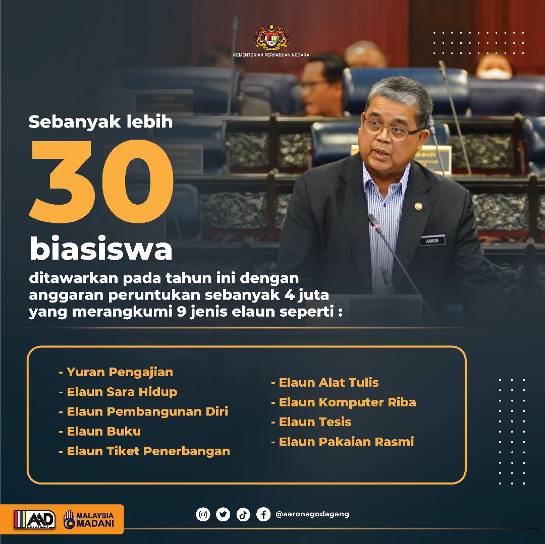 AaronAgoDagang's tweet photo. Permohonan Biasiswa Tunku Abdul Rahman (BTAR) akan mula dibuka pada esok, 8 Februari 2024 sehingga 8 April 2024. 

Permohonan BTAR boleh dibuat melalui laman web https://t.co/KyaFtyt9Zr

1/2 https://t.co/oKKShoOirX