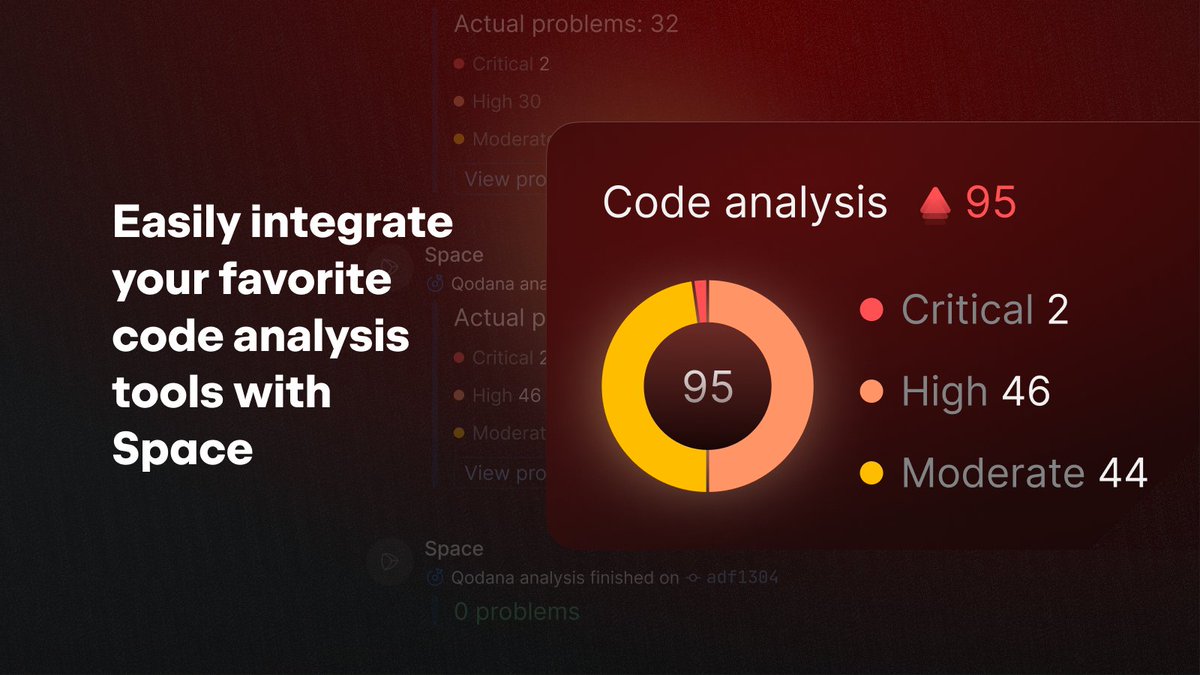 jetbrains_space's tweet image. 🔍 Easily integrate your favorite code analysis tools with Space!

This integration allows you to:
- Ensure every merge request update is inspected.
- View a convenient summary directly on the merge request page.
- See code issues highlighted in the merge request diff.