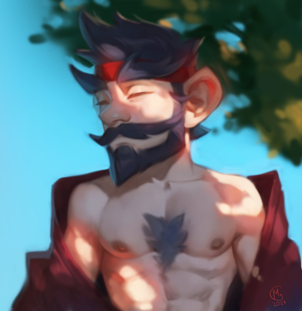 Once I already drew my gnome topless. 
Here.
I drew it again.