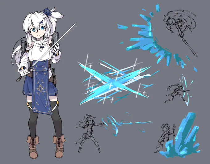 コバルト氏に感銘を受けてキャラクターの横にアクションを添えて描いてた頃のやつ 