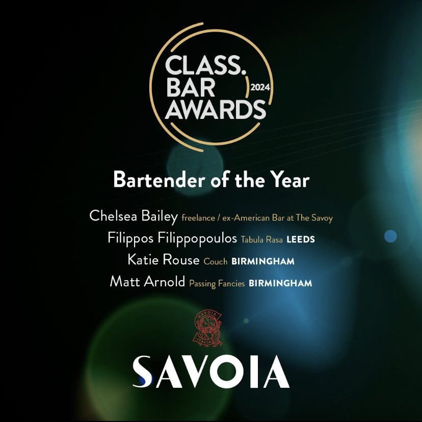 Proud to announce the #Aperitivo partnership with @SavoiaAmericano at @classbarmag awards for the #Bar Manager and #Bartender of the Year category! 🍸 Join us for an aperitivo or two during #CLASSBarAwards 2024. Salute!