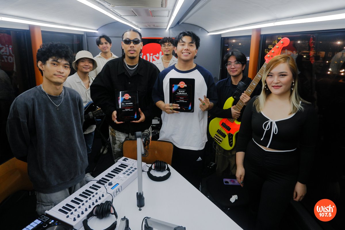 wish1075's tweet photo. On his Wish Bus return this evening, singer-songwriter @zacktabudlo performed his latest musical offerings, "Pulso" and "DELULU."

He was also joined by hip-hop artist @aljames__ to render their WMA-nominated collaborative song, "Gusto." https://t.co/BKoErCixDK