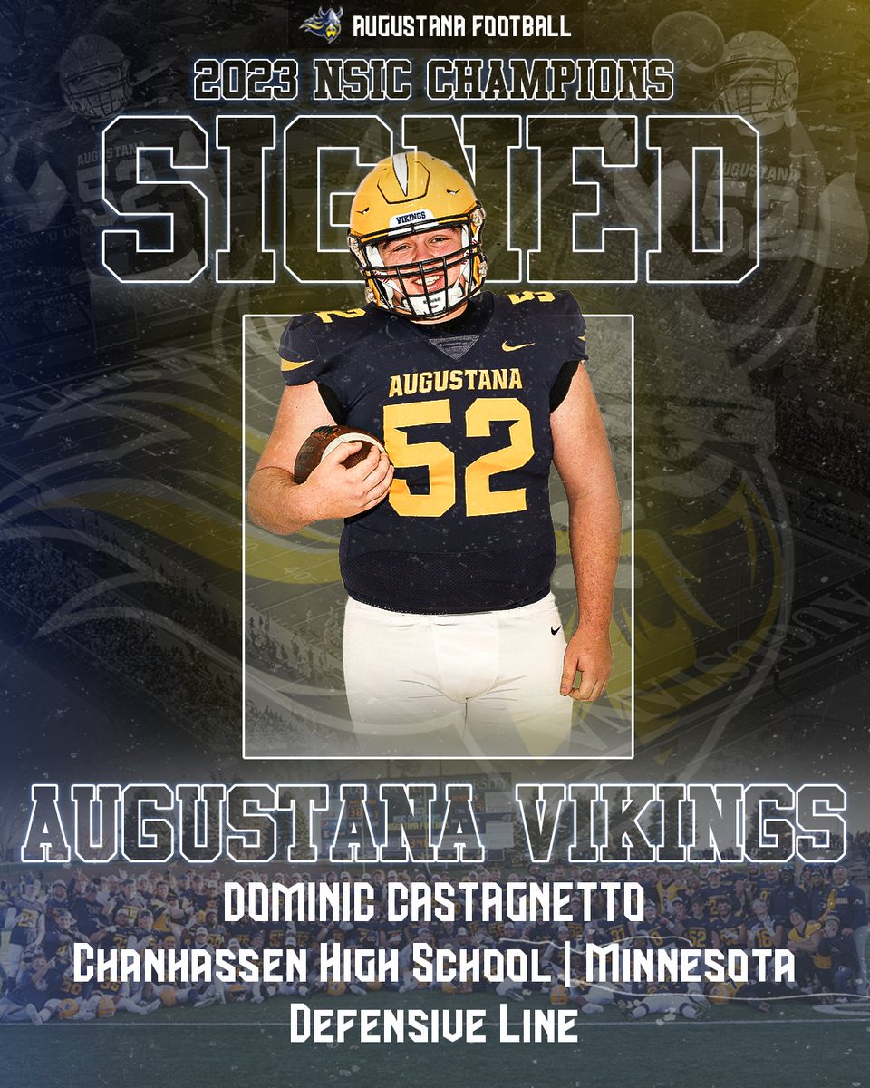 AugieFB's tweet photo. The 𝘾𝙝𝙖𝙢𝙥𝙨 welcome Dom to the @GoAugie family 🖊️

🗡️ DL
🗡️ 5-11 // 270
🗡️ Chanhassen, Minn.
🗡️ @dominiccastagn9

#BeTheRock | #BuildingChampions |  #NSD24 https://t.co/SzZGt6coqj