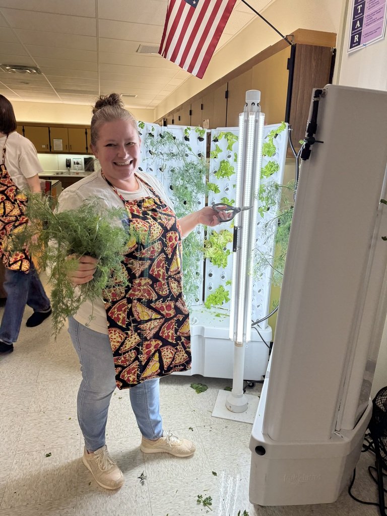 Our Embedded Ag Program at work: Students in Mrs. Wischer's 'Chef foods' class at North High School made pickles using dill grown in their Fork Farms hydroponics unit. Can't get much more fresh, convenient (and tasty) than that!