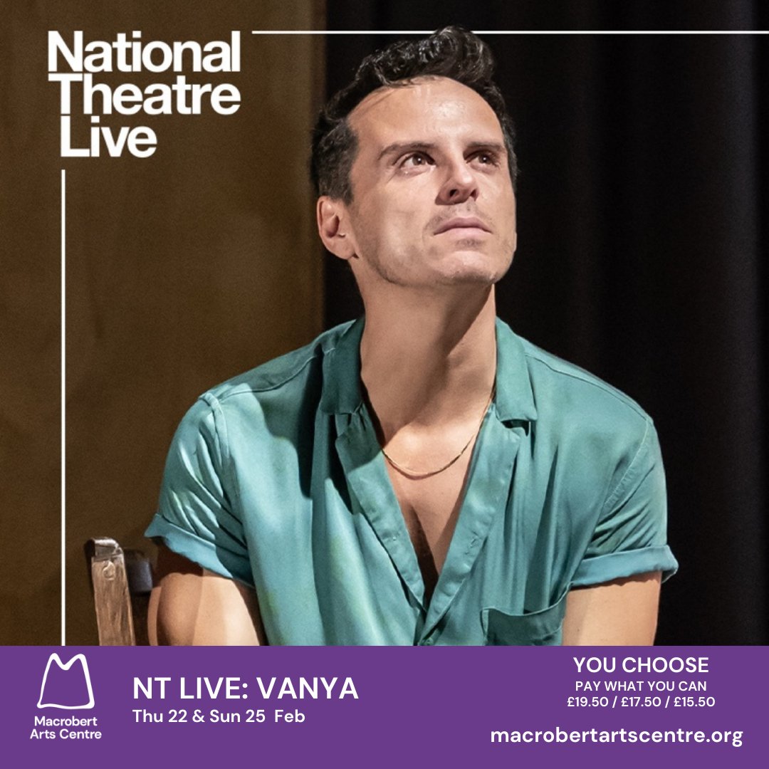 Macrobert's tweet photo. #AndrewScott is undoubtedly one of the most popular actors working right now, and his stunning performance in @NT Live’s #VANYA is 🔥not to be missed 🔥

📅 Fri 9 - Thu 15 Feb
🔗 https://t.co/Fcb9X9DxBZ

#NTLive #Chekhov #MacrobertArts #Stirling #StirlingUni #DramaOnScreen https://t.co/NBOHioqn00