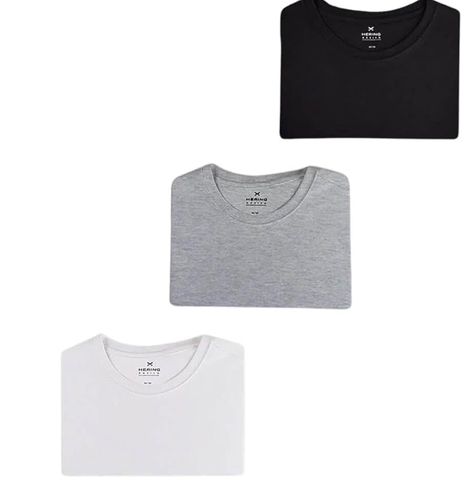 Kit Com 3 Camisetas Femininas Básicas