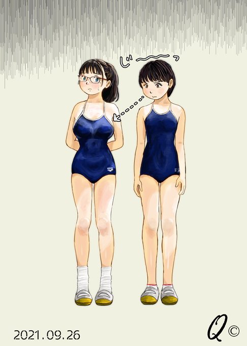 #女の子二人のイラストを貼る見た人もやる 
格差社会😱
2021年9月のイラストより 