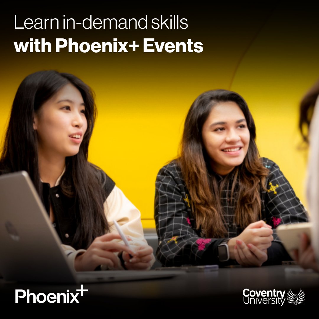 We are very proud to be part of Phoenix+.
Students can learn new skills or build on existing ones with weekly events from Phoenix+. With sessions ranging from careers support and wellbeing to launching and growing a successful business.