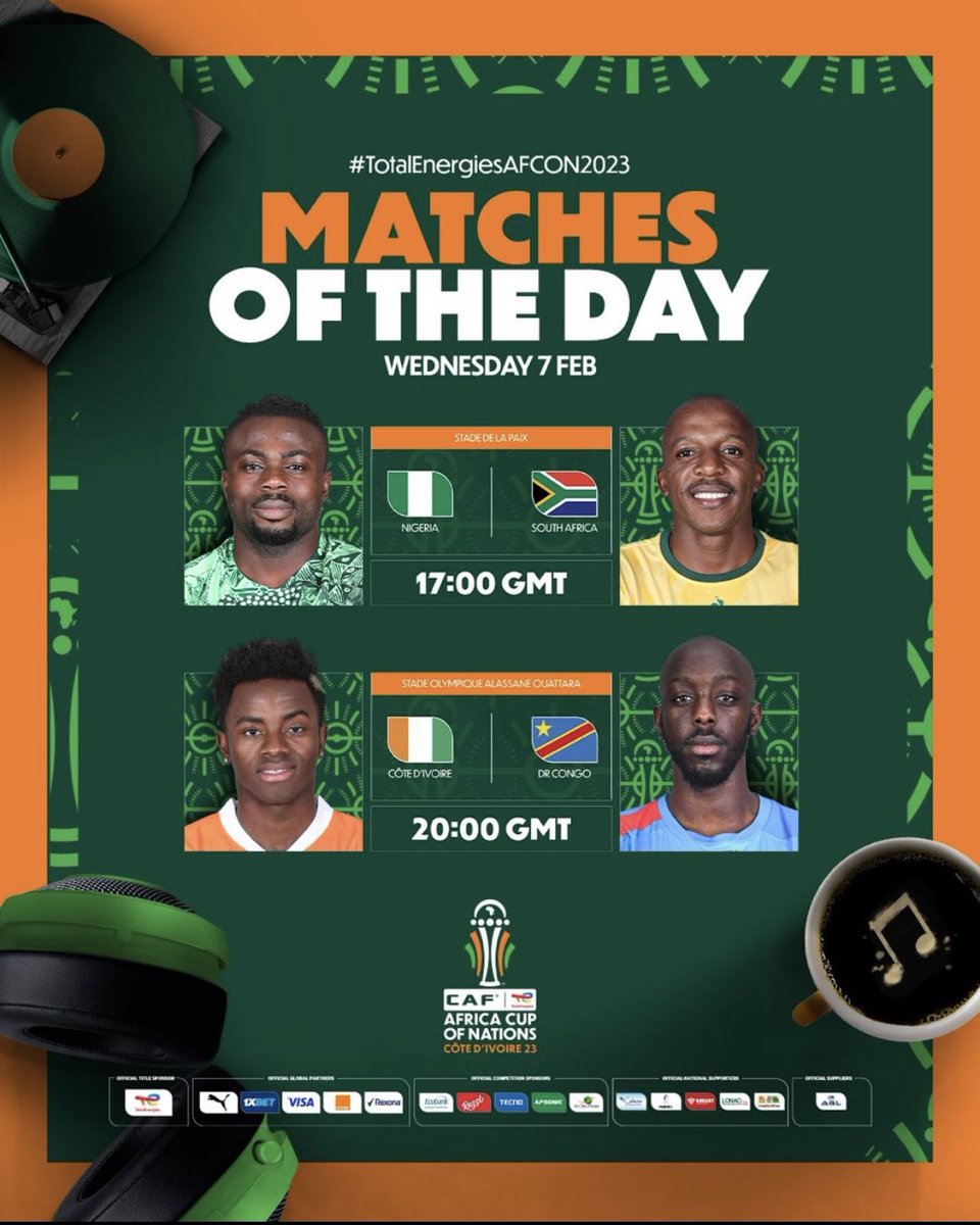 betweysure's tweet photo. 5k up for grabs! #AFCON2023  

Nigeria vs South Africa #NGARSA 
Côte d’Ivoire vs DR Congo #CIVDRC 

Predict ONLY TWO goal scorers from these games &amp; one person with the correct prediction gets 5k! 

RT to take part &amp; u must be following all our accounts . Stops 6pm Naija Time! https://t.co/ITZpGzEWSa