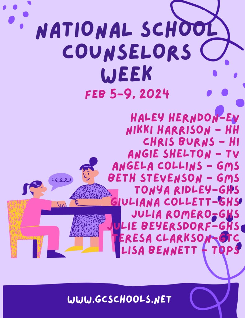 At GCS, we are blessed to have so many dedicated counselors who provide invaluable support to our students each day! Thank you all! #NSCW24 #gcs #education #wearegreenevillecity #bettertogether