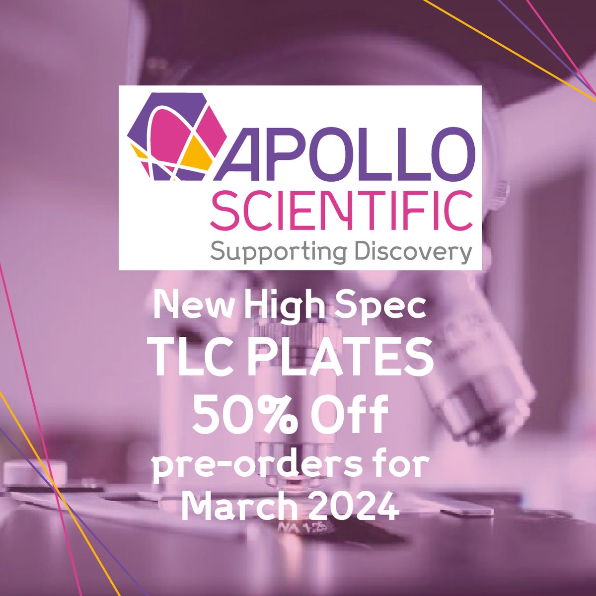 50% Off High Spec. TLC Plates on pre-orders for March Delivery. We have added a new and improved range of TLC plates that match the performance of current Market Leaders

#tlcplates #chromatography #science #Chemistry #massspectrometry #researchychemicals