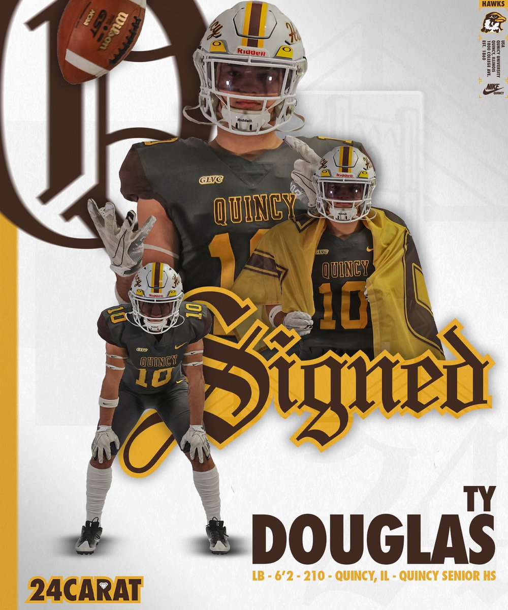 Quincy University Football (@quhawksfootball) on Twitter photo Hawk Nation, please welcome Linebacker, Ty Douglas <a href="/TyDouglas_10/">Ty Douglas</a>, from Quincy Senior High School! Hawk Nation, please welcome Linebacker, Ty Douglas <a href="/TyDouglas_10/">Ty Douglas</a>, from Quincy Senior High School!
