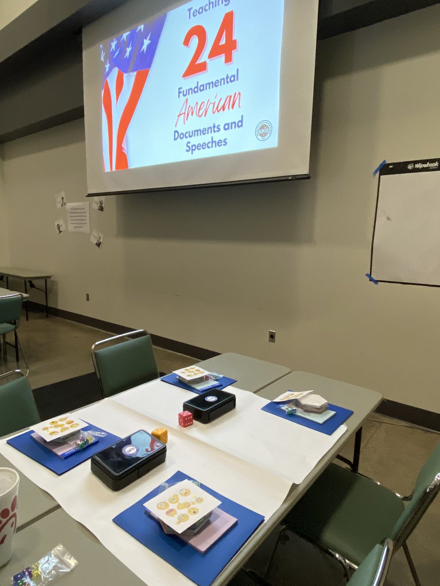 JKirchner10's tweet photo. Excited about starting Day 3 of the 24 Fundamental Docs PD with @GRRECKY in Somerset!  Materials set up &amp; ready to go! https://t.co/FoMlEWdgQ1