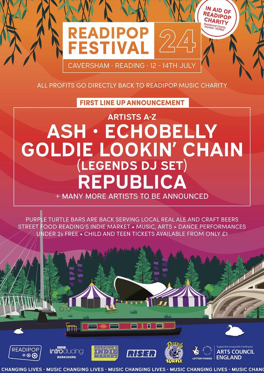 Marvellous first lineup announcement from @Readipop, bought our tickets last night. Looking forward to seeing you all this summer @ashofficial @RealEchobelly @theGLC @SaffRepublica