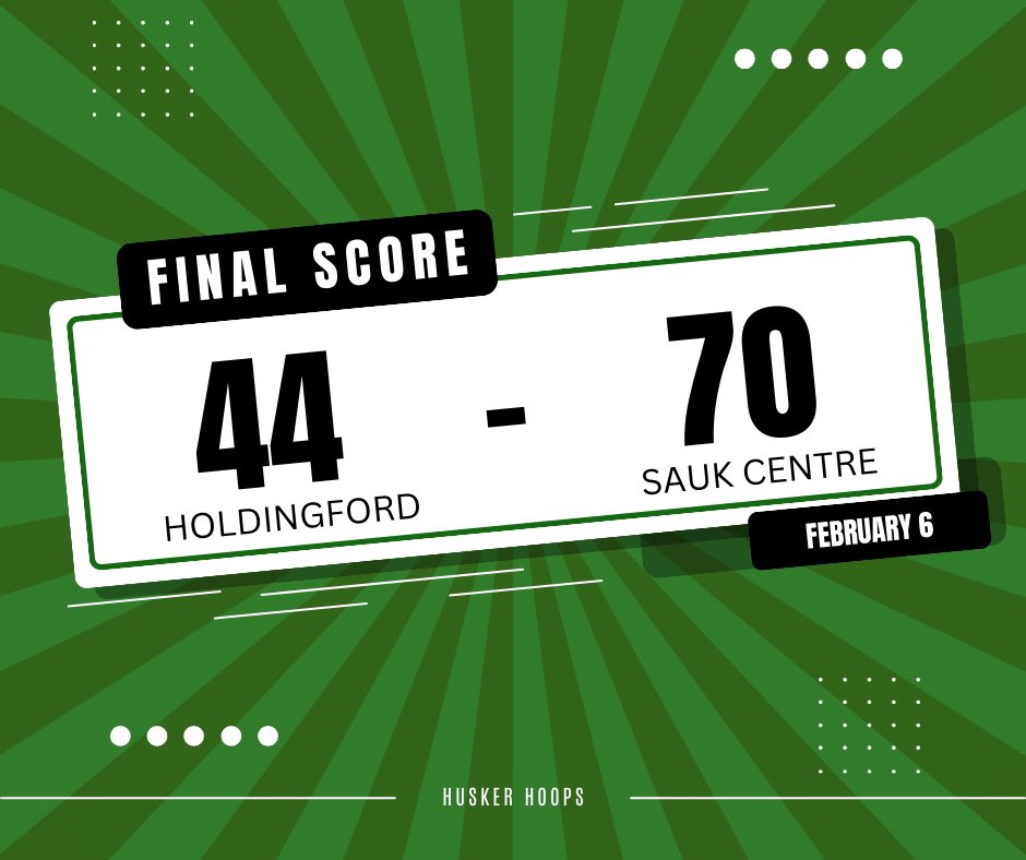 Holdingford Huskers GBB (@holdingfordgbb) on Twitter photo The Holdingford Huskers lost to the Sauk Centre Mainstreeters last night 70-44.
The Huskers are now 17-4 on the season.
Addy Pilarski had 18 points 6 rebounds
<a href="/addy_pilarski/">addison pilarski</a>
Brooke Soltis with 5 points 4reb 3stl
<a href="/brooke_soltis/">Brooke Soltis</a>
On to ACGC on Thursday. It is Senior Night! The Holdingford Huskers lost to the Sauk Centre Mainstreeters last night 70-44.
The Huskers are now 17-4 on the season.
Addy Pilarski had 18 points 6 rebounds
<a href="/addy_pilarski/">addison pilarski</a>
Brooke Soltis with 5 points 4reb 3stl
<a href="/brooke_soltis/">Brooke Soltis</a>
On to ACGC on Thursday. It is Senior Night!