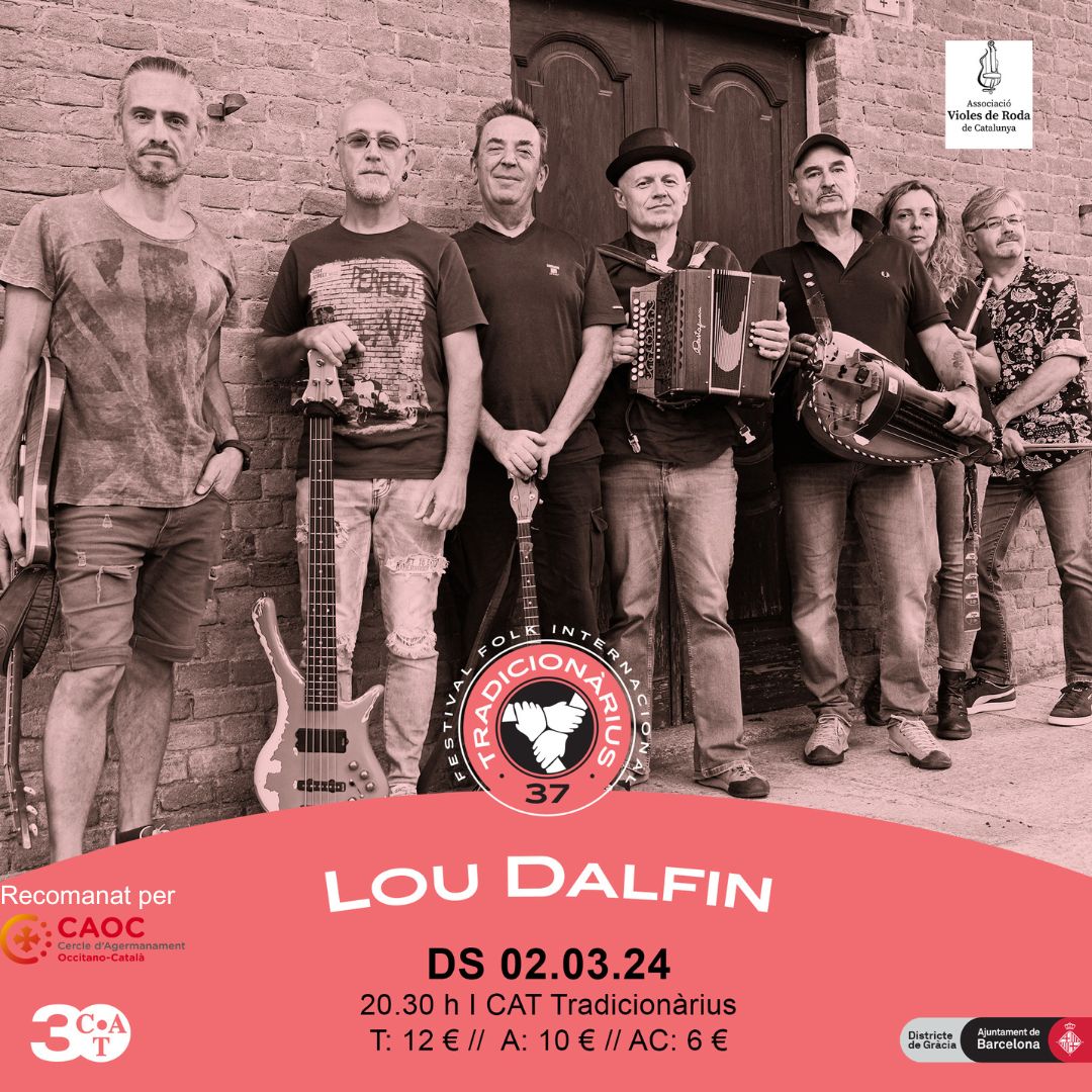 CAOC_'s tweet photo. ☝️Reserveu-vos la data! Dissabte, 2 de març, LOU DALFIN🐬al @tradicionarius 💙

📌La banda de rock-folk de Sergio Berardo, vinguda de les Valades occitanes d'Itàlia, ha esdevingut un fenomen social contemporani de la música occitana 🔝

🎟️Descomptes Socis CAOC i simpatitzants🔥 https://t.co/8QqfVMlERa
