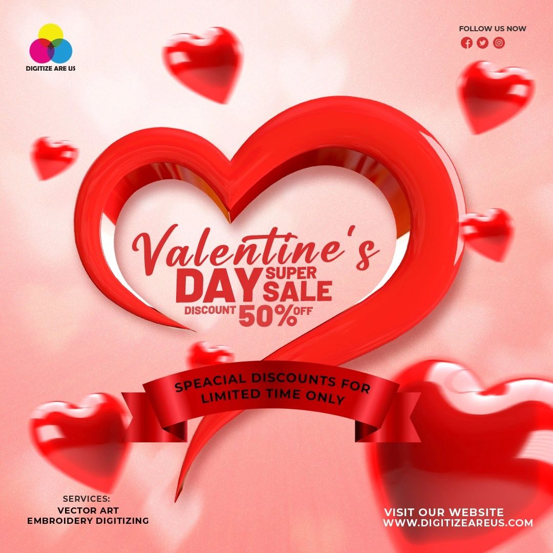 digitizeareus's tweet image. Valentine Special Deals available only on Digitize Are Us!!!

Gift your Lover a customized embroidered T-shirt... Get the design Digitized by Digitize are Us right now with special discount

#LogoDigitization #SimpleCrafting #ThreadPerfection #digitizeareus #embroidery