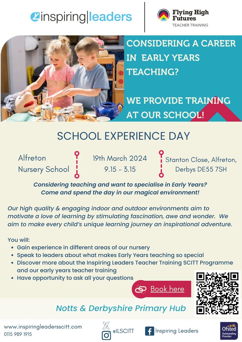 Want to teach in Early Years? Come and find out what its like one of our amazing nursery schools! Book here: schoolexperience.education.gov.uk/candidates/sch…… #earlyyears #eyfs #teachertraining @ILSCITT