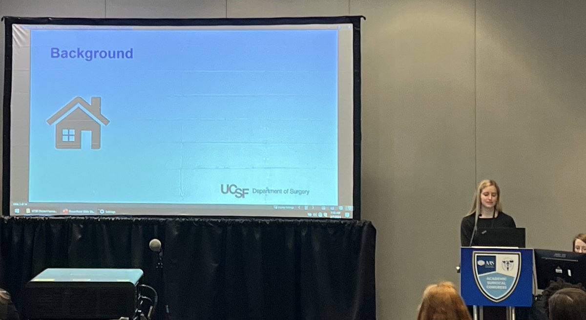Negative impact of homelessness can be mitigated by gaining housing after cancer diagnosis. <a href="/hdecker731/">Hannah Decker, MD MAS</a> presenting her really impactful work at #ASC2024 <a href="/UCSFSurgery/">UCSF Surgery</a>