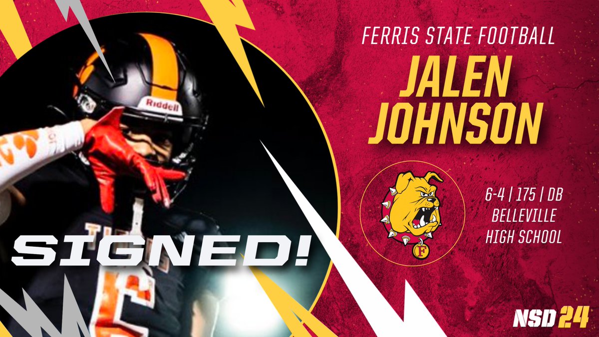 2024 SIGNEE ALERT! One of Michigan's best, Belleville defensive back Jalen Johnson is in the fold! Congrats on becoming a BULLDOG! #FSUNSD24 <a href="/ayetr0n/">Jalen Johnson</a>