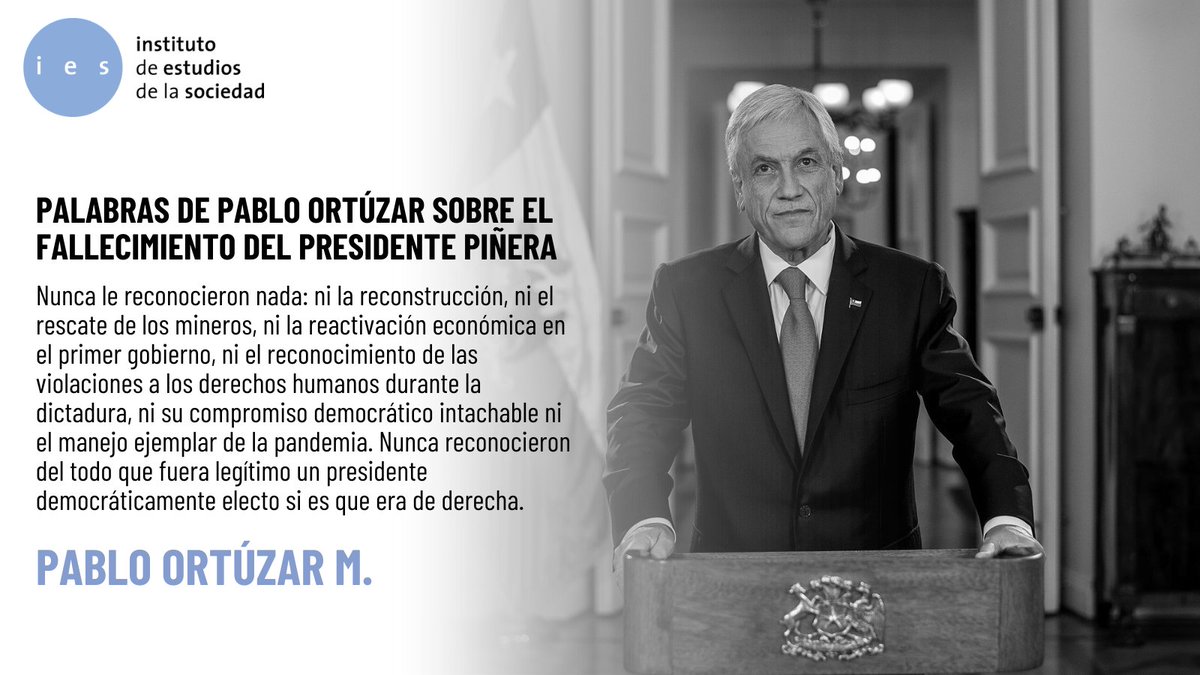 ieschile's tweet photo. [OPINIÓN] Compartimos aquí las palabras de Pablo Ortúzar sobre el fallecimiento del expresidente Sebastián Piñera.

https://t.co/KDWFLe8fvJ https://t.co/LjRuBPoaT5