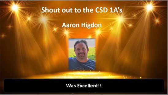 TyeshaR95508391's tweet photo. Shoutout to the CSD 1A’s: “Always turn a negative situation into a positive situation.” #CSDsquad #DreamTeam @A1SmithBlock @seanclarke333 @mliggi https://t.co/y1NuH76qKg