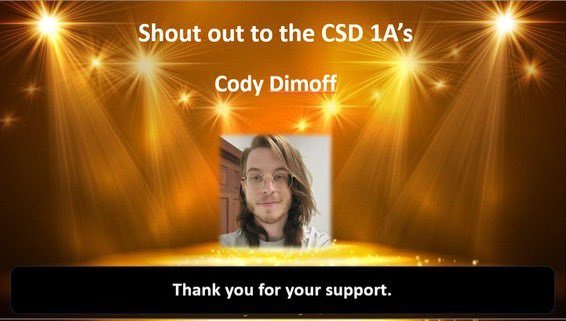 TyeshaR95508391's tweet photo. Shoutout to the CSD 1A’s: “Always turn a negative situation into a positive situation.” #CSDsquad #DreamTeam @A1SmithBlock @seanclarke333 @mliggi https://t.co/y1NuH76qKg