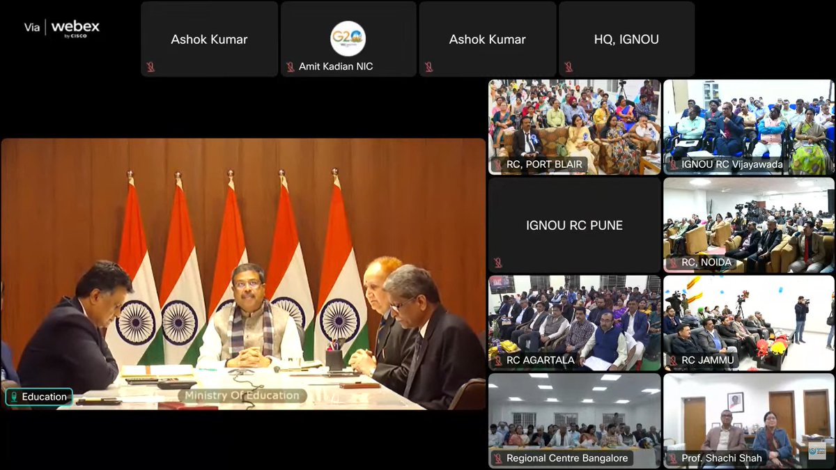 In his virtual address at the inauguration of IGNOU's new RC buildings, the Honorable Minister <a href="/dpradhanbjp/">Dharmendra Pradhan</a> said that with its extensive digital infrastructure, IGNOU is poised to evolve into a Global Digital University, extending its educational reach far beyond India's borders.