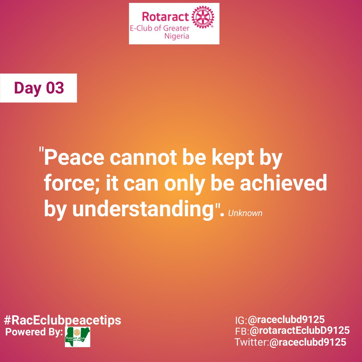 RACEClubD9125's tweet photo. #PeaceIsPossible
#ConflictTransformation
#ToleranceAndUnderstanding
#NonviolentCommunication
#UnityInDiversity https://t.co/L5vir7NLUa