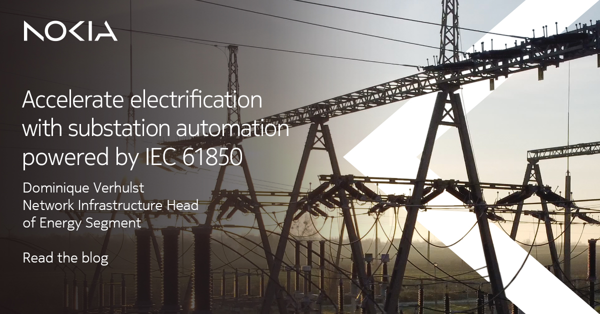 Our Dominique Verhulst explains how #utilities can accelerate electrification with #substation automation powered by IEC 61850 virtualization. 

Read the blog to find out more: nokia.ly/3SOdCQB