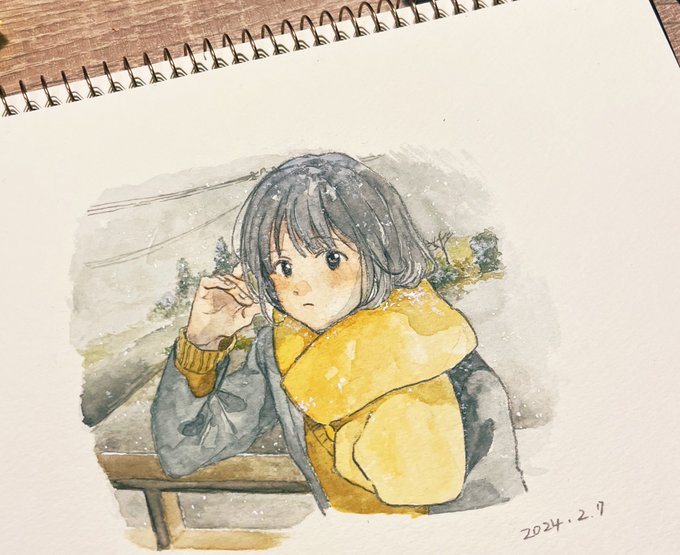 「bangs yellow scarf」 illustration images(Latest)
