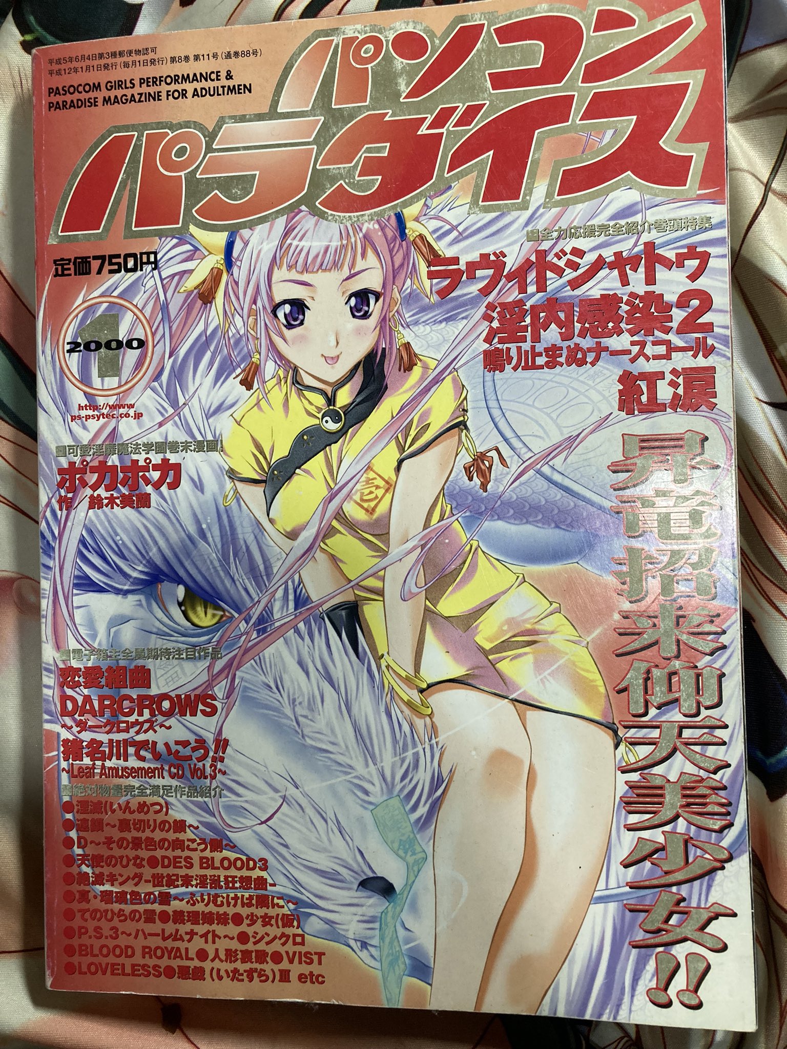 2000年1月号のパソコンパラダイス 当時このチャイナ娘はかなりグッとくるものがありました😍 #エロゲ雑誌表紙 https://t.co/TkeUm3kA4M