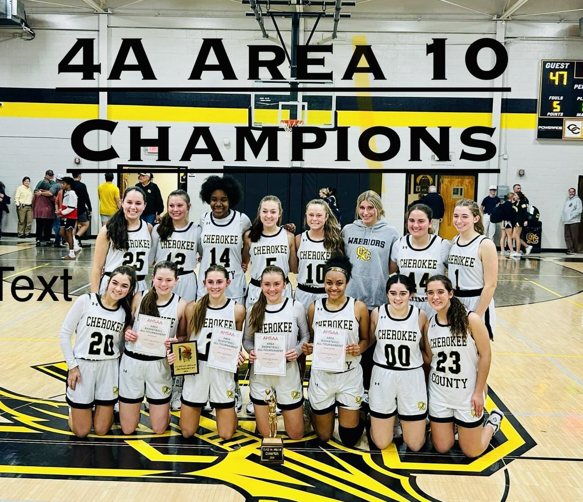 Cherokee County Girls Basketball! Congratulations! #webuildwomentoo