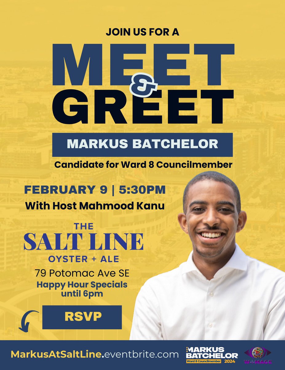 Hey, #Ward8! We’re hanging out at @TheSaltLine on Potomac Ave SE in #NavyYardDC on Friday 2/9 starting at 5:30pm! Come by to meet your neighbors, sign our petition, and learn more about our vision for #OneWard8! Sign up: MarkusAtSaltLine.eventbrite.com