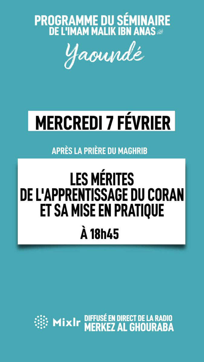 al_ghouraba's tweet photo. 📌 *Annonce Aujourd'hui* 

🕑 *18h45* 
Les merites de l'apprentissage du Coran et sa mise en pratique 

🎙 *Intervenant* : Youssouf Abou Abdrazzaq 

📡 *DIFFUSION EN DIRECT SUR* :
https://t.co/8ree2DZH0j https://t.co/YgHbt1uDX5