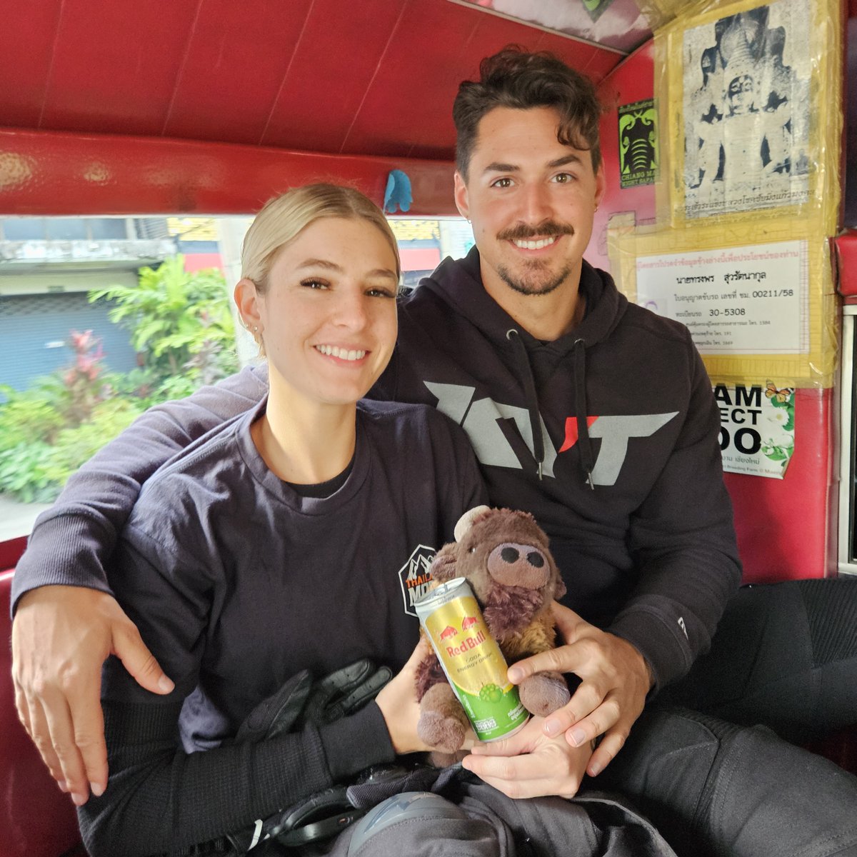 BisonTrack's tweet photo. Did you think we'd go halfway around the world and not take Thor? 😜 We had an epic time with Thailand Moto Tours! Tosha and I even wore some NEW prototype Bison gear - can you say new product testing?! 😎👍 https://t.co/mRqCdRTW2a #whereintheworldisthor https://t.co/7S5BtYBA6I