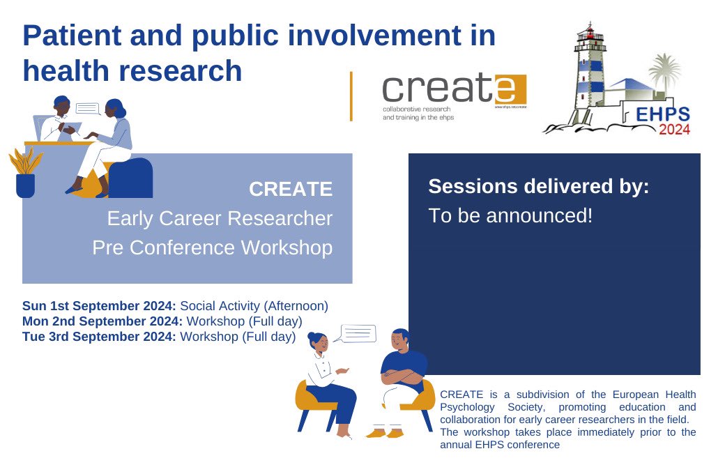 CREATE (@ehpscreaters) on Twitter photo π
Save the date!
The CREATE pre-conference workshop this year will focus on patient and public involvement in health research. Stay tuned for more details coming soon. π₯π¬ #EHPS2024 <a href="/EHPS_OS_SIG/">EHPS Open Science SIG</a> <a href="/ehps_synergy/">ehps_SYNERGY</a> <a href="/EHPS2024/">EHPS2024</a> π
Save the date!
The CREATE pre-conference workshop this year will focus on patient and public involvement in health research. Stay tuned for more details coming soon. π₯π¬ #EHPS2024 <a href="/EHPS_OS_SIG/">EHPS Open Science SIG</a> <a href="/ehps_synergy/">ehps_SYNERGY</a> <a href="/EHPS2024/">EHPS2024</a>