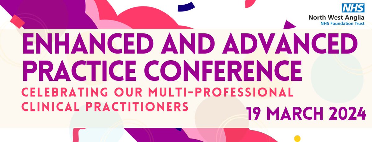 Really excited that the link to book on our Enhanced and Advanced Practice conference has been shared with teams! I'm also personally really excited to meet our guest speakers @claireozz and @JamesPrattACP in person ☺️