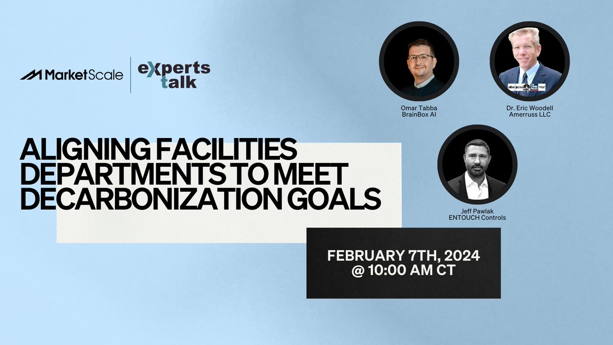 BrainBox AI (@brainboxai) on Twitter photo Our Chief Product Officer will be speaking today at 10:00 AM CST on a panel hosted by <a href="/MarketScale/">MarketScale</a>. The panel will cover how to create synergy in facility management teams to reach building decarbonization.
Here is the link to tune in ➡️media.marketscale.com/Experts-Talk-B… Our Chief Product Officer will be speaking today at 10:00 AM CST on a panel hosted by <a href="/MarketScale/">MarketScale</a>. The panel will cover how to create synergy in facility management teams to reach building decarbonization.
Here is the link to tune in ➡️media.marketscale.com/Experts-Talk-B…