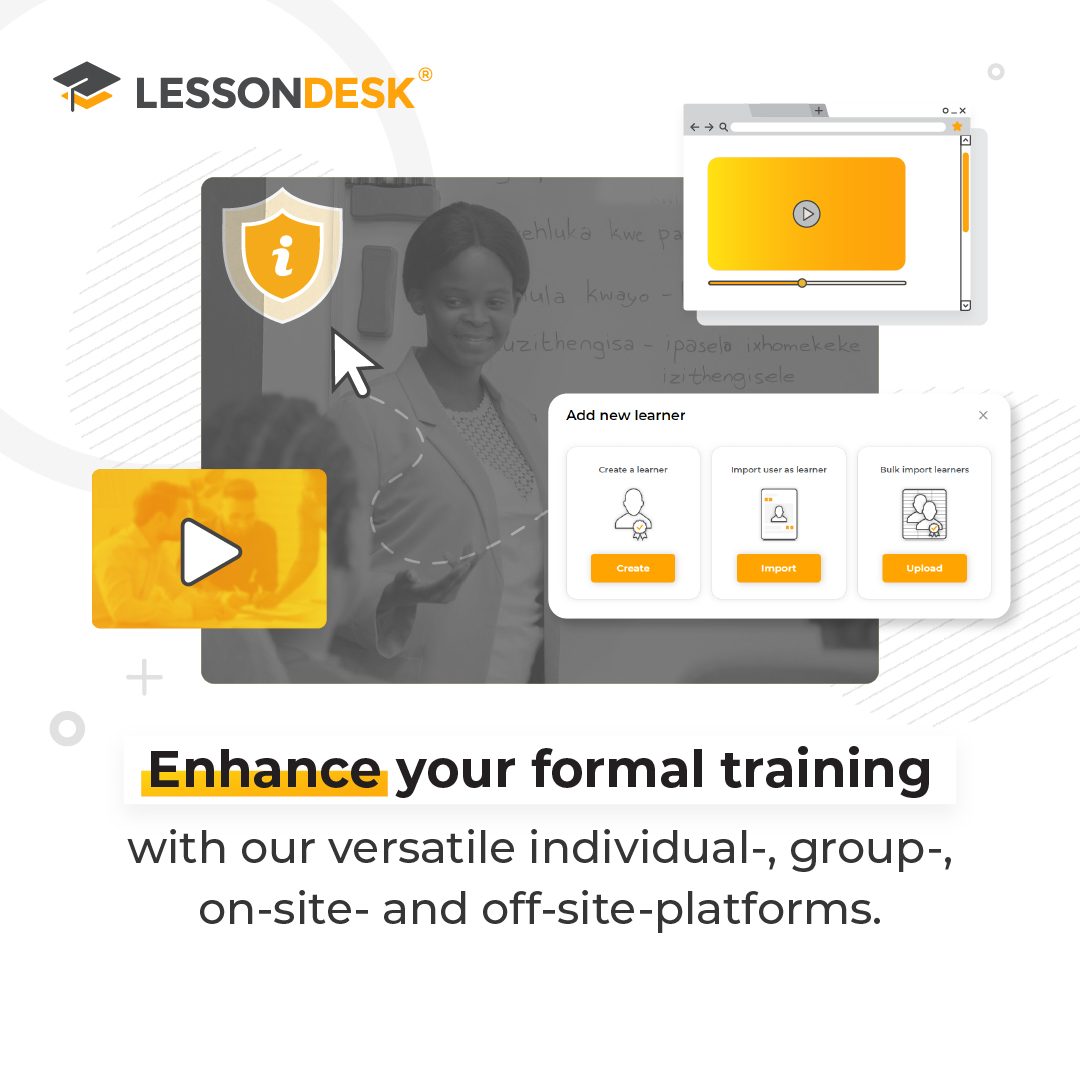 LessonDesk's tweet image. Elevate your workforce&apos;s capabilities with our comprehensive training platform. Strengthen your business by investing in your workforce, using our various training platforms and accommodating individual-, group-, on-site-, and off-site-training. Learn more:lessondesk.com/platforms