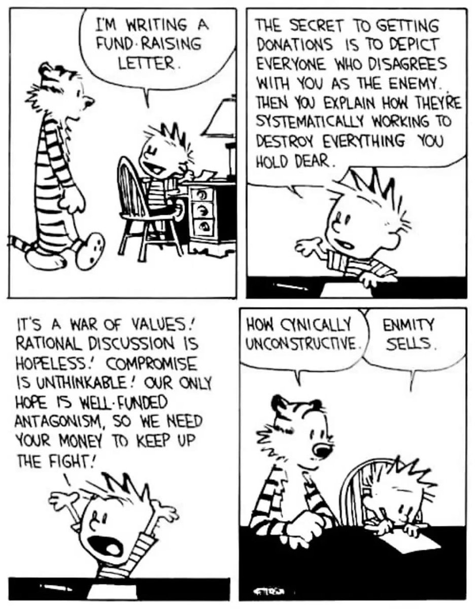 PaulBurns1920's tweet photo. Wow, who knew the GOP based their entire political campaign strategy on a Calvin &amp; Hobbes panel? https://t.co/otA4g3Zrb2