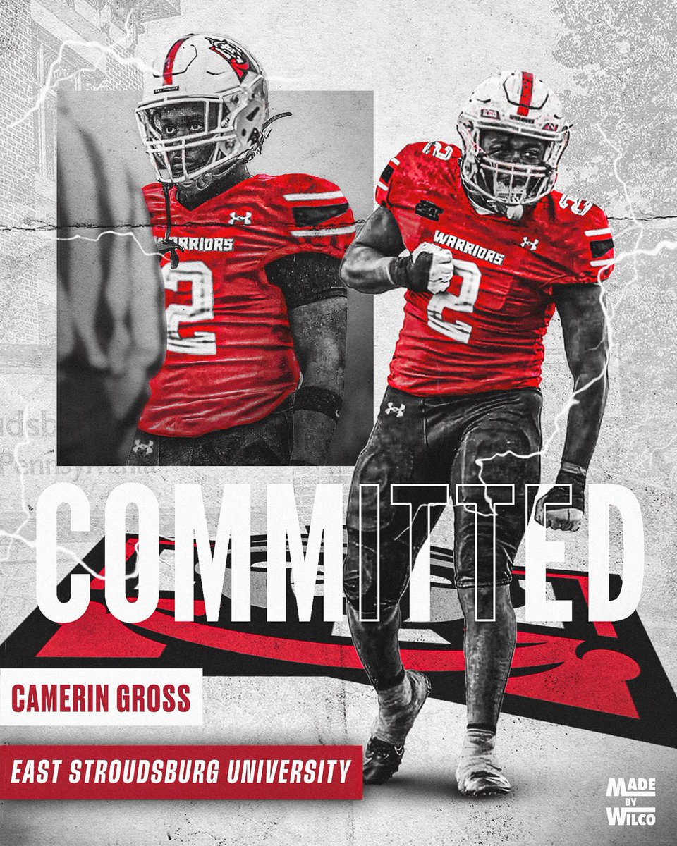 Thank you everyone for the support and love. I’ll be committing to East Stroudsburg University! Home Sweet Home, Let’s work❤️⚔️! #Committed @coachlackey @Jimterwilliger @CoachBatts @FBConcordiaPrep @CoachBrownDB