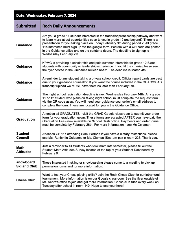 St. ROCH Daily Announcements tweet media