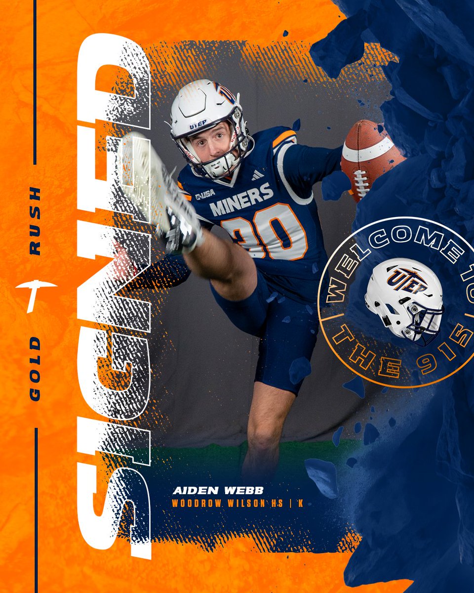 𝓼𝓲𝓰𝓷𝓮𝓭✍️ —> Aiden Webb 
 
Welcome to the 915‼️ 
 
#WinTheWest 🏈 
#PicksUp ⛏️ 
#OKG 😤