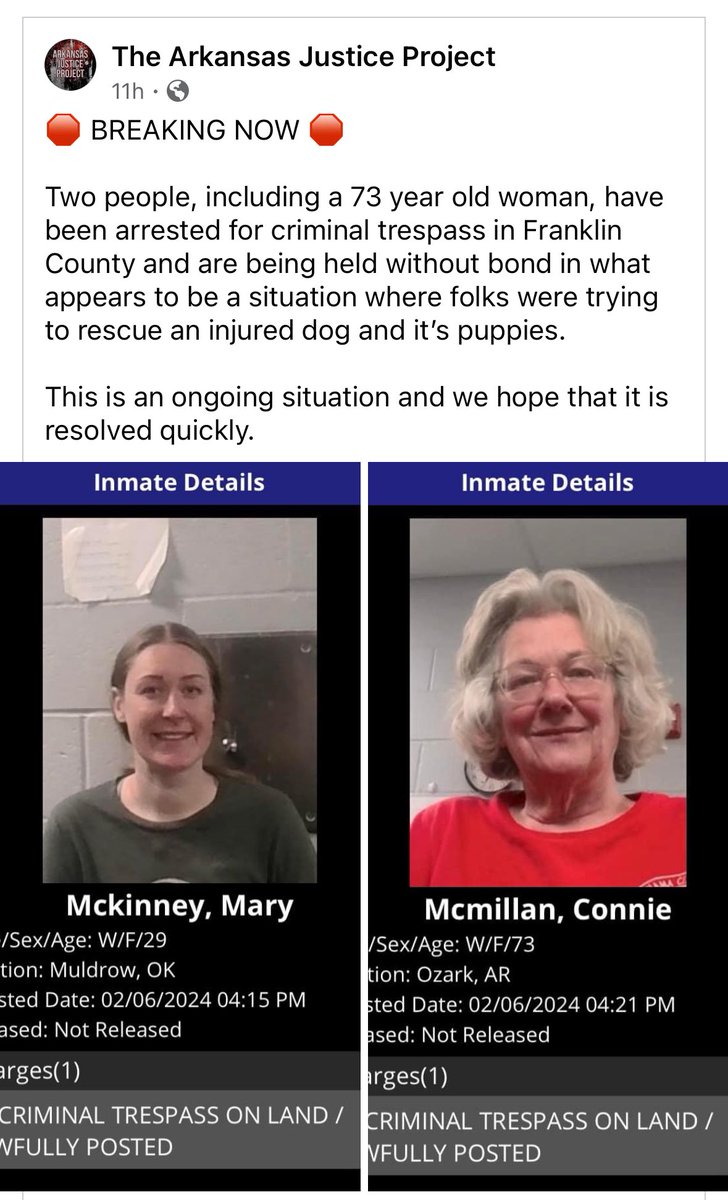 This is what Franklin County Sheriff does to people trying to help vulnerable animals in distress #arkansas #ruralproblems #savethepuppies #ruralanimalrescue