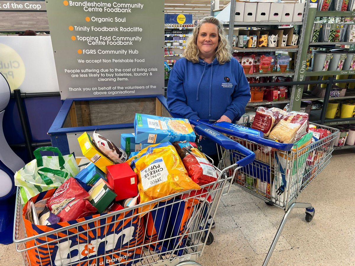 Wendy Howarth (@wlhowarth) on Twitter photo Tesco Bury would like to thank all the customers who donated to the community food banks. <a href="/fgrscomhub/">FGRS Community HUB</a> have been to collect this week’s donation😀<a href="/CorrieGardeners/">Corrie Gardeners Community Group</a> <a href="/trinityfbank/">Growing Together Radcliffe Support</a> <a href="/organicsouluk/">Organic Soul</a> <a href="/BrandlesholmeCC/">Brandlesholme Community Centre & Foodbank</a> <a href="/FoldTra/">Topping Fold Tra</a> <a href="/BuryCouncil/">Bury Council</a> <a href="/_DavidCatterall/">David Catterall DL</a> <a href="/burymayor/">Mayor of Bury</a> Tesco Bury would like to thank all the customers who donated to the community food banks. <a href="/fgrscomhub/">FGRS Community HUB</a> have been to collect this week’s donation😀<a href="/CorrieGardeners/">Corrie Gardeners Community Group</a> <a href="/trinityfbank/">Growing Together Radcliffe Support</a> <a href="/organicsouluk/">Organic Soul</a> <a href="/BrandlesholmeCC/">Brandlesholme Community Centre & Foodbank</a> <a href="/FoldTra/">Topping Fold Tra</a> <a href="/BuryCouncil/">Bury Council</a> <a href="/_DavidCatterall/">David Catterall DL</a> <a href="/burymayor/">Mayor of Bury</a>